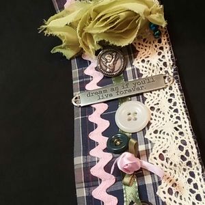 Hand crafted fabric cuff bracelet. One of a kind.